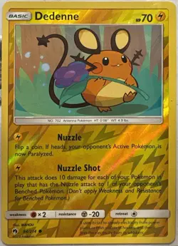 Dedenne Reverse Holo Common Lost Thunder 84/214 Pokemon Near Mint - Image 1