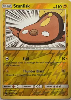 Stunfisk Reverse Holo Common Lost Thunder 83/214 Pokemon Near Mint - Image 1