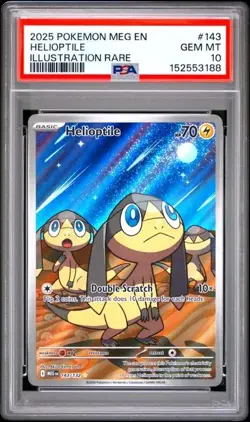 2025 Pokemon MEG EN Helioptile PSA 10 GEM ILLUSTRATION RARE FULL ART 143/132 - Image 1