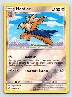 Herdier 175/236 Uncommon Cosmic Eclipse Pokemon Reverse Holo Near Mint - Image 1