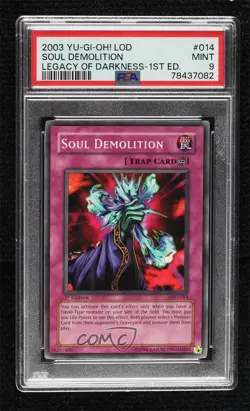 Soul Demolition 1st Ed. YuGiOh Legacy of Darkness PSA 9 MINT 2003 - Image 1