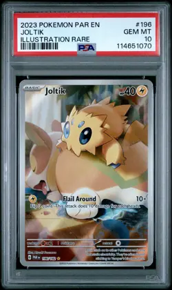 2023 POKEMON PAR EN-PARADOX RIFT ILLUSTRATION RARE #196 JOLTIK PSA 10 - Image 1