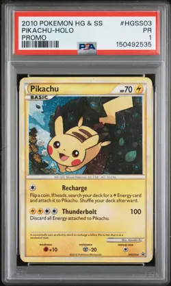 2010 POKEMON HEARTGOLD & SOULSILVER PROMO #HGSS03 PIKACHU-HOLO PSA 1 - Image 1
