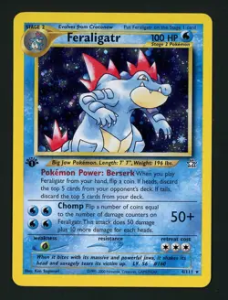 Feraligatr LP 4/111- 1st Edition Holo Neo Genesis 🏝 Pokemon 2000 WOTC - Image 1