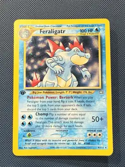 Feraligatr LP 4/111- 1st Edition Holo Neo Genesis 🏝 Pokemon 2000 WOTC - Image 3