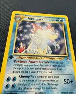 Feraligatr LP 4/111- 1st Edition Holo Neo Genesis 🏝 Pokemon 2000 WOTC - Image 4