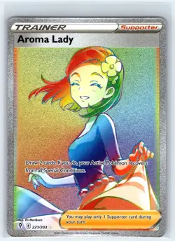Aroma Lady 221/203 Rainbow Rare Evolving Skies Pokemon Near Mint - Image 1