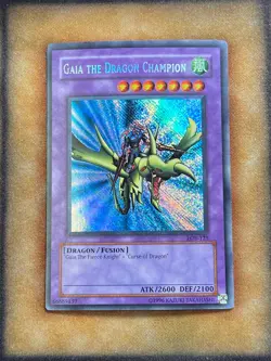 Yugioh Gaia the Dragon Champion LOB-125 Secret Rare REVERSE FOIL ERROR LP - Image 1