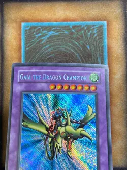 Yugioh Gaia the Dragon Champion LOB-125 Secret Rare REVERSE FOIL ERROR LP - Image 2