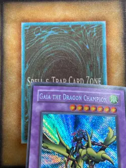 Yugioh Gaia the Dragon Champion LOB-125 Secret Rare REVERSE FOIL ERROR LP - Image 4