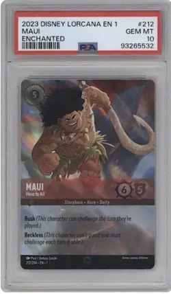 Disney Lorcana Maui Hero to All Enchanted The First Chapter #212 PSA 10 Gem Mint - Image 1