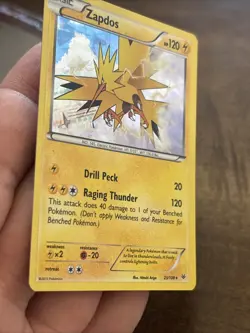 Pokemon TCG Zapdos Holo Rare Card 23/108 Roaring Skies Cracked Ice Foil - Image 3