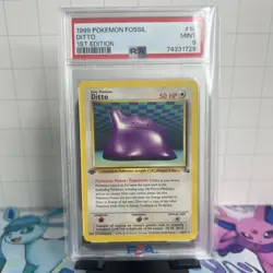 Pokemon Ditto Fossil #18 1st Edition Card PSA 9 MINT WOTC 18/62 - Image 1