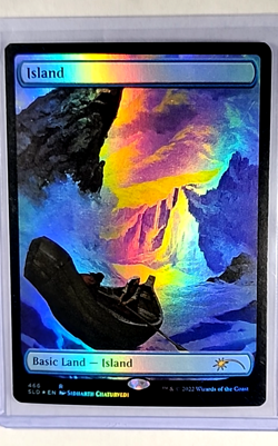 2020 MTG Magic the Gathering SLD Secret Lair Foil #466 Island WOTC Land Blue LP - Image 1