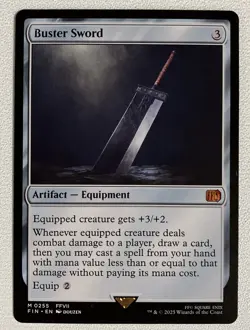 1x Buster Sword Regular 0255 NM FIN Final Fantasy MTG Magic The Gathering - Image 1