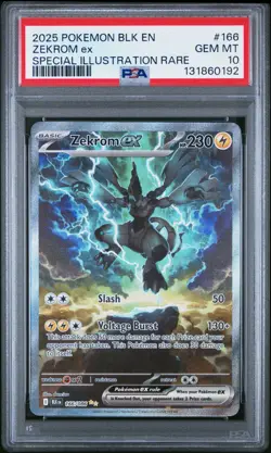 2025 POKEMON BLK EN-BLACK BOLT SPECIAL ILLUSTRATION RARE #166 ZEKROM EX PSA 10 - Image 1