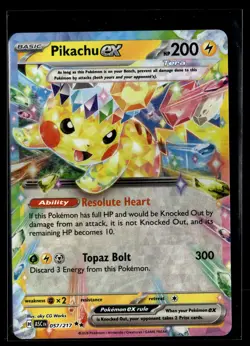 Pokemon TCG SV08: Surging Sparks #057/191 Pikachu ex - Image 1