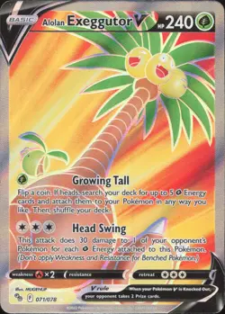 Alolan Exeggutor V 071/078 Ultra Rare Pokemon GO Pokemon Near Mint - Image 1