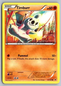 Timburr 62/101 Common Noble Victories Pokemon Lightly Played - Image 1