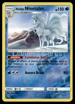 Alolan Ninetales 28/147 Rare Burning Shadows Pokemon Reverse Holo LP - Image 1
