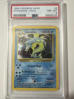 Pokemon PSA 8 Gyarados 006/102 Base Set Holo - Image 1