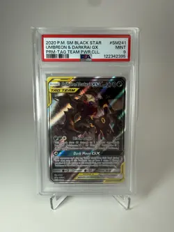 PSA 9 Umbreon & Darkrai GX TAG TEAM Promo Holo SM241 Pokemon TCG English - Image 1