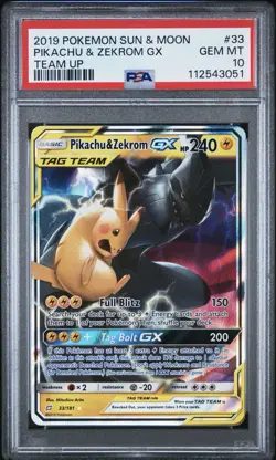 2019 Pokemon Pikachu & Zekrom GX Team Up Holo #33 - PSA 10 - Image 1