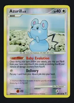 Azurill 69/130 Reverse Holofoil Diamond and Pearl Common Pokemon TCG - Image 1