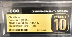 Clawitzer 141/132 CGC Pristine 10 Mega Evolution Illustration Rare Holo EN 2025 - Image 3