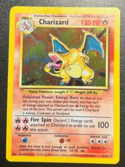 Pokemon TCG Wizards Charizard Base Set Holo Rare 4/102 1999 120 HP Stage 2 - Image 1