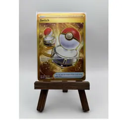 Pokemon Switch 206/165 Scarlet & Violet 151 Gold Rare Full Art Foil Trainer - Image 1