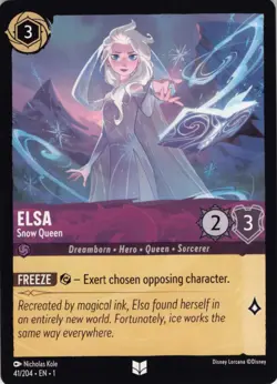 Elsa Snow Queen Disney Lorcana The First Chapter EN1 Regular 41/204 - Image 1