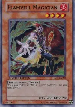 Yugioh - Flamvell Magician - Limited Edition - Super Rare LP - Free Holo Card - Image 1