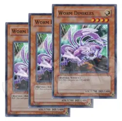 Yugioh - Worm Dimikles x 3 - Limited Edition Super Rare NM - Free Holo Card - Image 1