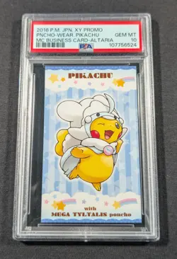 Pokemon Business Card Japanese Poncho Wearing Pikachu PSA 10 GEM MT Mega Altaria - Image 1