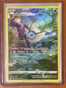 Pokemon TCG Vaporeon TG02/TG30 Pokemon Trading Card Trainer Gallery Full Art - Image 1