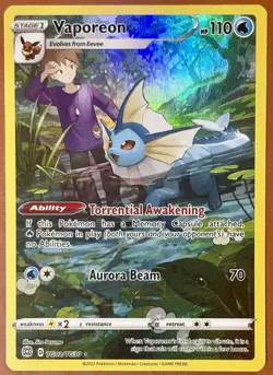 Pokemon TCG Vaporeon TG02/TG30 Pokemon Trading Card Trainer Gallery Full Art - Image 2