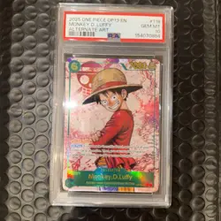 2025 One Piece OP13 EN #118 Monkey.D.Luffy Alternate Art PSA 10 GEM MINT - Image 1