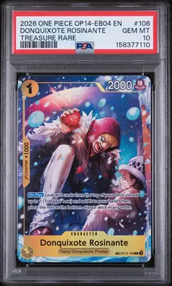 One Piece Card Game Donquixote Rosinante OP14-EB04 #108 PSA 10 Treasure Rare - Image 1