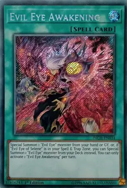 INCH-EN034 EVIL EYE AWAKENING SECRET RARE 1ST EDITION YuGiOh CARD - Image 1