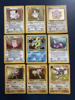 Old Pokemon Cards VINTAGE Rare Collection binder Holo WOTC 1999 9 Card Lot - Image 1