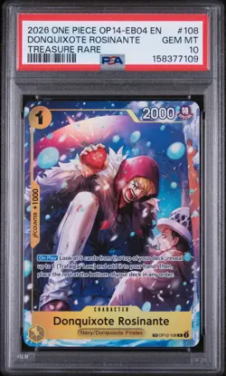 One Piece Card Game Donquixote Rosinante OP14-EB04 #108 PSA 10 Treasure Rare - Image 1