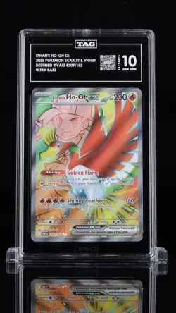 TAG 10 Ethan's Ho-Oh EX 2025 Pokemon Scarlet & Violet Destined Rivals #209/182 - Image 1