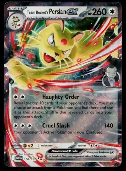 Pokemon Card Destined Rivals Team Rocket's Persian ex 150/182 Double Rare - Image 1