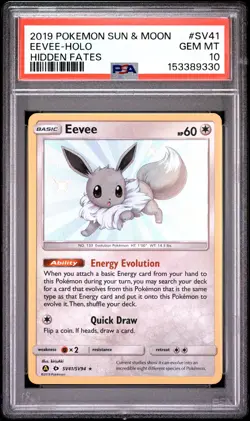 POKEMON SHINY VAULT EEVEE HOLO SV41/SV94 HIDDEN FATES 2019 PSA 10 - Image 1