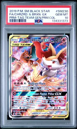 POKEMON BLACK STAR PROMO CHARIZARD & BRAIXEN GX #SM230 PSA 10 Gem Mint 134331373 - Image 1