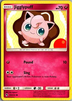 2018 Sun & Moon - Lost Thunder Jigglypuff Basic/Common #133 - Image 1