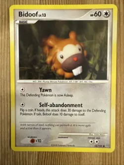 Bidoof - 54/100 - Common NM, English Pokemon Stormfront - Image 1
