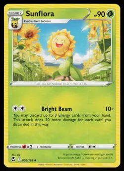 Sunflora 006/195 Uncommon Silver Tempest Pokemon Near Mint - Image 1