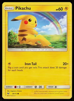 Pikachu 28/73 Common Shining Legends Pokemon Near Mint - Image 1